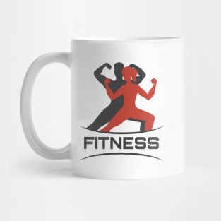 Fitness Logo with Posing bodybuilders Mug